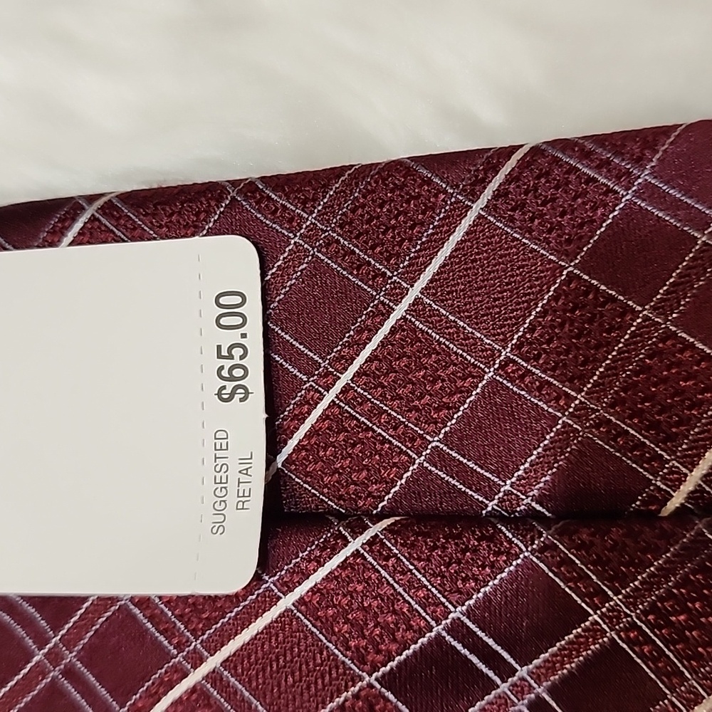 Michael Kors Men's Dark Purple Checkered Tie Brand New - Picture 4 of 7